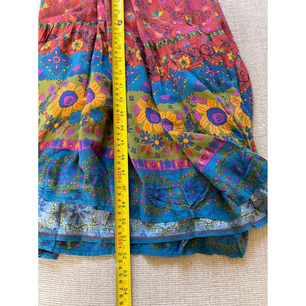 Natural Life Womens Rust Red Floral Tiered Maxi Dress Long Sleeve Boho Size XXL - Picture 11 of 12